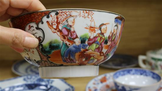 A group of 18th century Chinese plates, a vase and an Imari 18th century plate